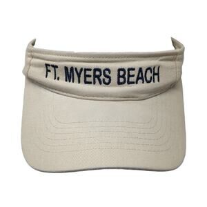 Ft. Myers Beach Strapback Visor Hat Brown One Size Adjustable Jhats
